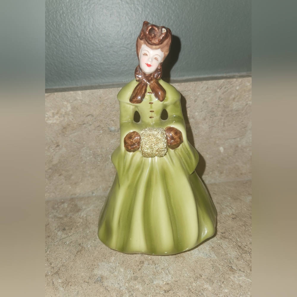 Vintage Florence Ceramics‎ Girl with Gold Figurine 1950s "Elaine"